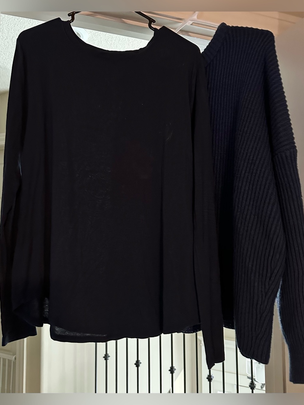 Lot of 3: 2 Hollister Long Sleeve Shirts & Boutique brand Large Navy Sweater|LG - Picture 2 of 3